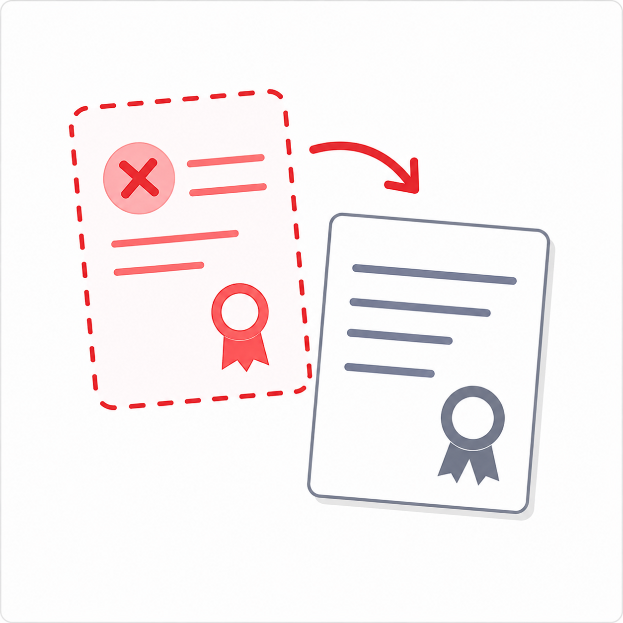 Duplicate certificate illustration